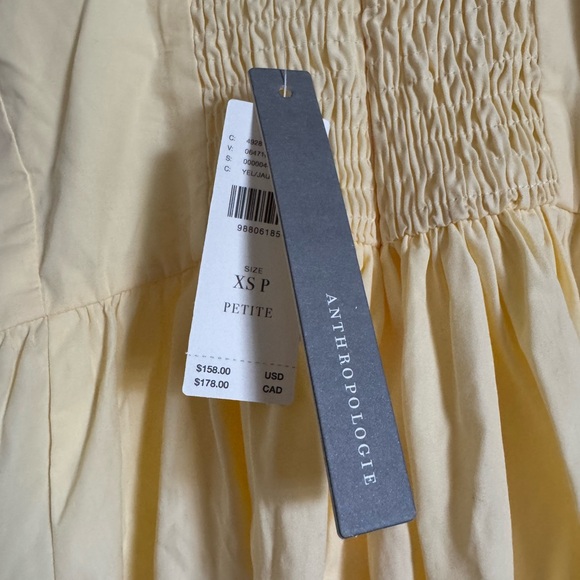 Anthropologie Butter Yellow Smocked Dress - Picture 2 of 5